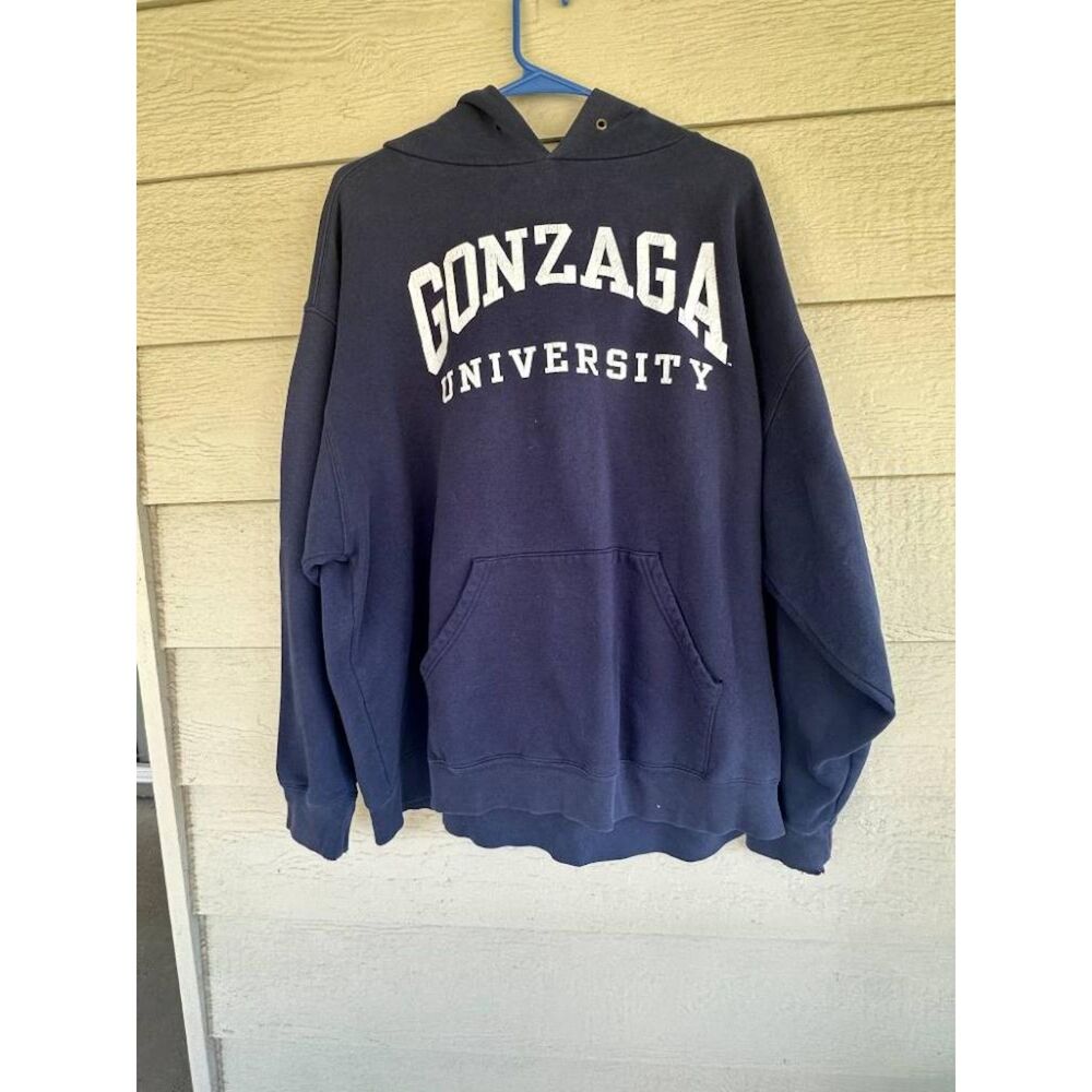 Vintage JanSport Gonzaga University Bulldogs Fleece Hoodie Navy Blue XL
